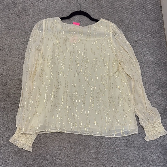 NWT Lilly Pulitzer Idina Tunic Coconut White Gold Large - Picture 6 of 7